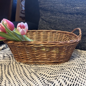 Coș mic oval cu două mânere - KC-284 - decor de sărbători - decorațiuni de paște - coș de ouă - Artynos.ro