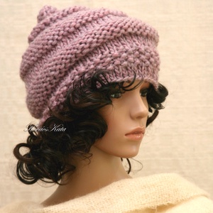 CSIGASAPI / ametist - capac de design tricotat manual, Imbracaminte si moda, Esarfe, palarii, fularuri, Caciula, Impletitura, ARTYNOS