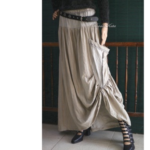 LUCA-SZOKNYA / homokszín - artsy lagenlook design - îmbrăcăminte și modă - haine damă - fustă damă - Artynos.ro