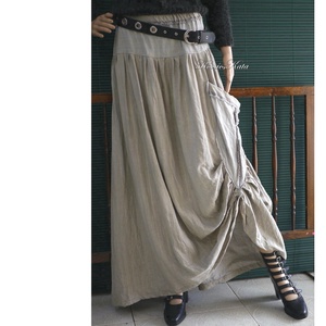 LUCA-SZOKNYA / homokszín - artsy lagenlook design - îmbrăcăminte și modă - haine damă - fustă damă - Artynos.ro