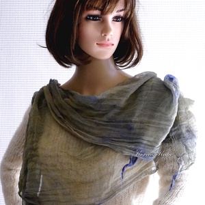 MULL-KENDŐ / boheme - batikolt géz hall - îmbrăcăminte și modă - eșarfe, pălării, fularuri - eșarfe - Artynos.ro