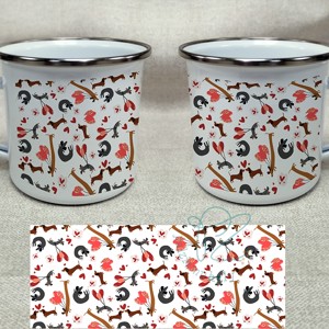 Cana smaltuita cu dachshund pentru Ziua Indragostitilor � cu model de dachshund micut - Artynos.ro
