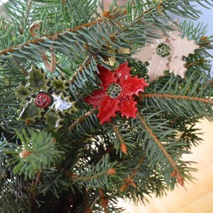 Ornament pentru bradul de Crăciun, floarea lui Moș Crăciun, decorațiuni de Crăciun -  - Artynos.ro