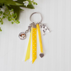 Breloc, ornament pentru geanta - Catelus cu catelus galben/alb, , , ARTYNOS