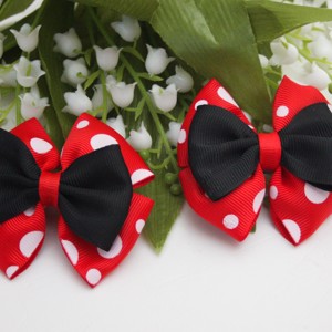 Clemă de păr Masnis - Minnie Mouse roșu/negru cu buline -  - Artynos.ro