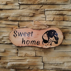 Dulce acasă masă de lemn cu câine dachshund -  - Artynos.ro