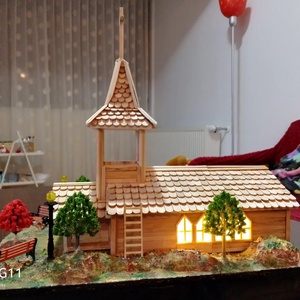 Diorama Biserica Maramureseana - accesorii de crăciun - decorațiuni de crăciun de casă - aranjarea mesei festive - Artynos.ro