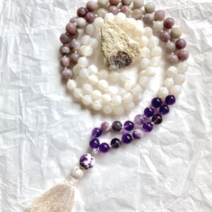 Colier cu minerale de agat, lepidolit și ametist, bijuterii cu minerale -  - Artynos.ro