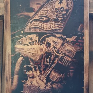 Harley Davidson imagine din lemn, Casa & Stil de viata, Accesorii pentru decorat casa, Picturi murale, Arta de perete din lemn, , ARTYNOS