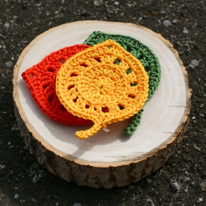 Set suport pahar frunza. Coastere crosetate  - Artynos.ro