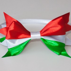 Bandă pentru păr cu panglică în culorile naționale - roșu/alb/verde - îmbrăcăminte și modă - accesorii păr - bandă de păr și agrafe păr - Artynos.ro