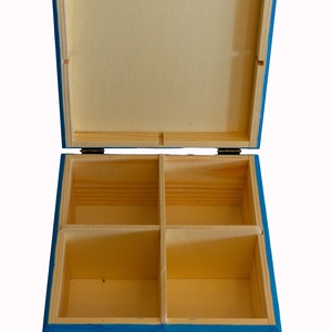 Cutie pentru ceai cu 4 compartimente, 17x17x9 cm. - decor de sărbători - decorațiuni de paște - alte creații de paște - Artynos.ro