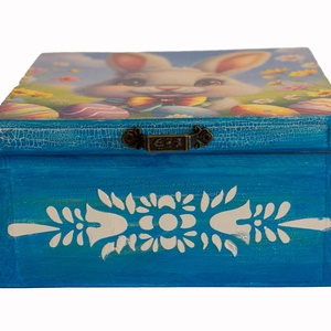 Cutie pentru ceai cu 4 compartimente, 17x17x9 cm. - decor de sărbători - decorațiuni de paște - alte creații de paște - Artynos.ro