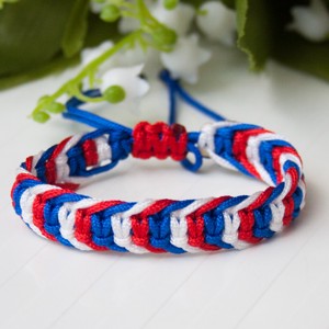 Bratara macramé impletita in trei culori - albastru/rosu/alb, , , ARTYNOS