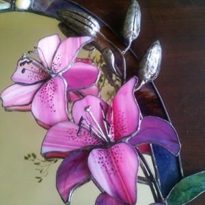 Oglinda 3D Royal Lily din sticla Tiffany, , , ARTYNOS