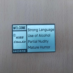 Placa de nume amuzanta din argint metalic sau auriu, gravata, , , ARTYNOS