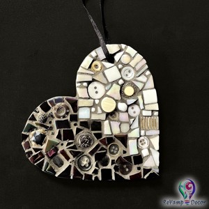Mozaic in forma de inima decor de perete - alb/negru, , , ARTYNOS