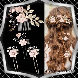 Bijuterii, ornamente pentru par, catarame pentru par: nunta, mireasa, ornament ocazional pentru par, ES-H-SZ12a 4pcs mauve, , , ARTYNOS