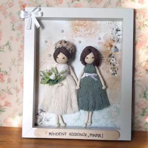 Cadou de felicitare pentru bunica - cu figuri macramé personalizabile, , , ARTYNOS