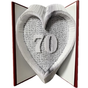 Ziua de nastere in sculptura carte numar inima, Casa & Stil de viata, Accesorii pentru decorat casa, Decoratiuni de masa si decoratiuni pentru rafturi , Sculptura de carte, carte pliata, , ARTYNOS