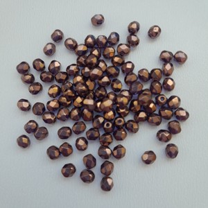 Margele cehe din sticla lustruita - 4mm - 100 buc / pachet - maro inchis stralucitor, , , ARTYNOS