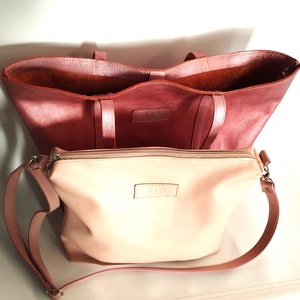 Geantă shopper din piele roz, cu interior detașabil care poate fi folosit și separat Granada 010 Extra - geantă și husă - geantă pentru cumpărături - geantă shopper, geantă tote, geantă textilă - Artynos.ro