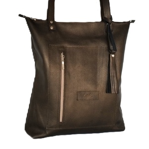 Geantă de umăr mare de culoare bronz Granada 011 Plus, Geantă și husă, Genți de umăr și genți de mână, Geantă mare, Cusătură, Pielărie, ARTYNOS