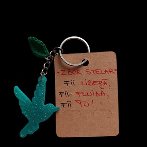 Breloc Păsărică Turcoaz - Vibes de vacanță și libertate - geantă și husă - accesorii genți - breloc - Artynos.ro