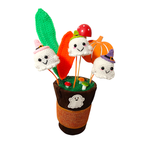 Ghiveciul Fermecat cu Fantomite - Decoratiune crosetata de Halloween - casă & stil de viață - accesorii pentru decorat casa - halloween - tot ce ai nevoie pentru petrecere! - ornamente de halloween - Artynos.ro