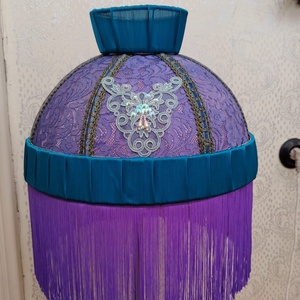 Handmade purple/turquoise lampshade for a floor lamp or pendant light - casă & stil de viață - lămpi și corpuri de iluminat - lampă de ambianță - Artynos.ro