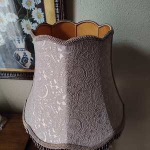 Ceramic lamp with hand-sewn lampshade and beaded fringe - casă & stil de viață - lămpi și corpuri de iluminat - candelabru - Artynos.ro