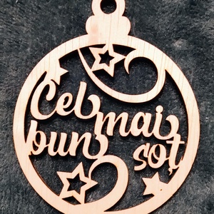 Globuri din lemn personalizate - crăciun - decorațiuni de crăciun de casă - globuri de crăciun - Artynos.ro
