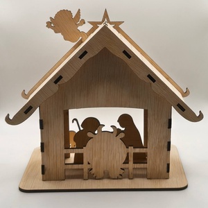 Iesle din lemn - crăciun - decorațiuni de crăciun de casă - căsuțe decorative de crăciun - Artynos.ro
