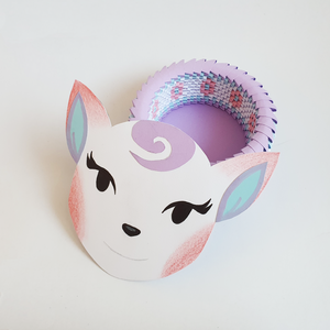 Cutie 3D origami căprioară Diana Animal Crossing - casă & stil de viață - accesorii pentru decorat casa - decorațiuni de masă și decorațiuni pentru rafturi  - cutii decor, cutii de suveniruri - Artynos.ro