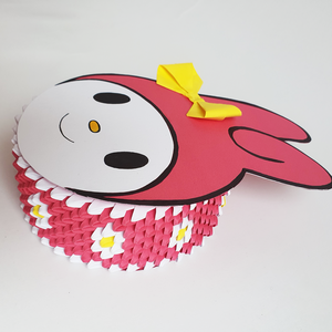 Cutie 3D origami iepuraș My Melody Sanrio - casă & stil de viață - accesorii pentru decorat casa - decorațiuni de masă și decorațiuni pentru rafturi  - cutii decor, cutii de suveniruri - Artynos.ro
