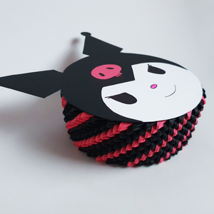 Cutie 3D origami iepuraș Kuromi Sanrio - casă & stil de viață - accesorii pentru decorat casa - decorațiuni de masă și decorațiuni pentru rafturi  - cutii decor, cutii de suveniruri - Artynos.ro