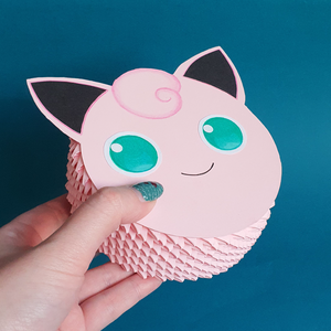 Cutie 3D origami Jigglypuff Pokemon - casă & stil de viață - accesorii pentru decorat casa - decorațiuni de masă și decorațiuni pentru rafturi  - cutii decor, cutii de suveniruri - Artynos.ro