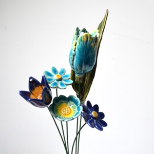 Buchet ceramic, albastru, Casa & Stil de viata, Decoratiuni de casa, Accesorii florale, Buchete de flori, , ARTYNOS