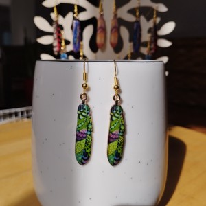 Cercei pană de pasăre cu accesorii din oțel medical -  - Artynos.ro