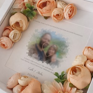 Cutie cu flori pentru nuntă/cadou de mulțumire cu fotografie -  - Artynos.ro