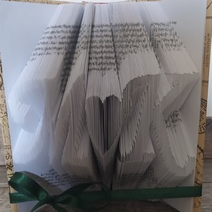 Nume initiale si sculptura carte inima, Casa & Stil de viata, Accesorii pentru decorat casa, Decoratiuni de masa si decoratiuni pentru rafturi , Sculptura de carte, carte pliata, , ARTYNOS