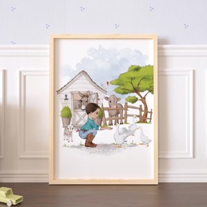 Viața la fermă, decorațiuni de perete, set poster cu monogramă, 3 bucăți -  - Artynos.ro