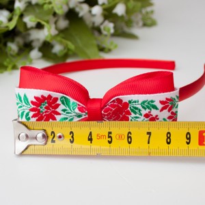 Bentiță de păr cu model floral cu model floral - Roșu -  - Artynos.ro