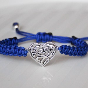 Bratara macramé impletita - Inima albastra, , , ARTYNOS