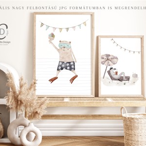 Petrecere de vară pepinieră, poster de grădiniță, set de artă de perete cu animale de pădure 3 buc -  - Artynos.ro