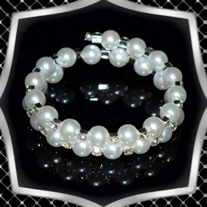 Bijuterii bratari: doua randuri de perle de ceara bratara de cristal ES-K05-2e, , , ARTYNOS