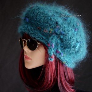 DORA / ricordo - sapca extravaganta tricotata manual cu ciuperci din mohair gros, bereta, Imbracaminte si moda, Esarfe, palarii, fularuri, Caciula, Impletitura, ARTYNOS