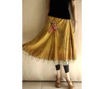 GAIA / primăvară - fustă cu design artistic - îmbrăcăminte și modă - haine damă - fustă damă - Artynos.ro