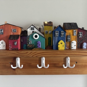 Wooden house key holder, Casa & Stil de viata, Decoratiuni de casa, Decoratiuni de pereti, Suport pentru chei, , ARTYNOS