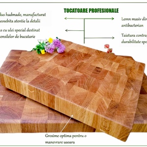 Tocator premium de bucatarie din lemn de stejar, end-grain, 26 X 22 X 3.5 cm - casă & stil de viață - accesorii pentru echipamente de bucătărie - accesorii pentru coacere și gătit - tocător  - Artynos.ro